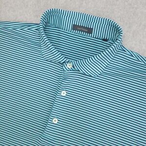 Turleson Polo Golf Shirt Men's XL‎ Green White Performance Stretch Polyester